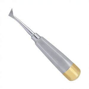 เครื่องมือถอนรากฟัน BK Industries รุ่น Right Cryer ด้ามจับสีเงินด้าน ปลายเคลือบทอง ด้ามจับออกแบบตามหลักสรีรศาสตร์ ระดับ Class I ขนาด 12-Jaw - Product Image 1