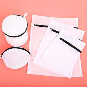 Barato de fábrica al por mayor precio bolsa de <span class=keywords><strong>malla</strong></span> blanca delicada bolsa de lavado bolsa de <span class=keywords><strong>malla</strong></span> blanca con cremallera rosa para el hogar - Product Image 6
