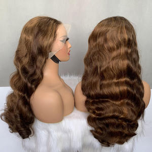 Proveedores de Pelucas de Cabello Humano Natural, Peluca de Cabello Vietnamita Super Double Drawn, Pelucas de Cabello Humano con Ondas Oceánicas de 24 Pulgadas, Color Piano 13*4 - Product Image 2