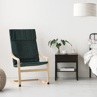 Fauteuil moderne confortable en bois massif avec coussin rembourré, style relaxant, meubles de salon