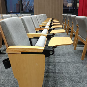 Заводская оптовая продажа, складное кресло для зала с письменным планшетом, деревянные сиденья для театра, мебель для церковного школьного театра - Product Image 2