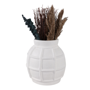 Vaso in cartapesta con texture a griglia scultorea, vaso minimalista per fiori, per soggiorno, decorazione per la casa, camera da letto, cucina - Product Image 2