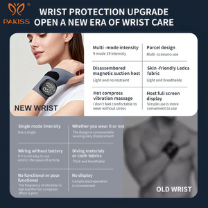 PAKISS EMS Heated Wrist Massager Brace 3-Level <b>Heating</b> 5 Modes 9 Intensity Pulse <b>Wireless</b> Type-C Rechargeable ABS+Cloth 1200mAh - Product Image 4