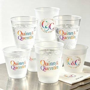 Vasos de Plástico Personalizados con Logotipo a Color de 12oz y 16oz, Ecológicos, para Bodas, Fiestas, Estadios, con Material PP Esmerilado, para Picnic, Camping, Despedidas de Soltero - Product Image 1