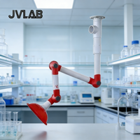 JVLAB FE03-1 3단 조절식 PP 무동력 이동식 레드 실험실 클램프 연기 추출기 암 배기 후드 가스 건조 장비