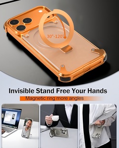 Étui de téléphone magnétique sans cadre en métal <span class=keywords><strong>pour</strong></span> iPhone 16 17 Pro Max avec dissipation thermique et béquille, avec cadre en alliage d'aluminium - Product Image 6
