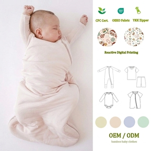 Sac de couchage en bambou CPC pour enfants, <span class=keywords><strong>1</strong></span>.0 <span class=keywords><strong>TOG</strong></span>, <span class=keywords><strong>gigoteuse</strong></span> bébé avec fermeture éclair YKK bidirectionnelle, KYTE, combinaison de nuit unie, OEKO-TEX - Product Image 1