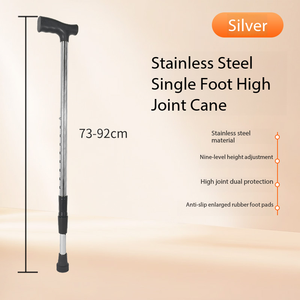 Bastones telescópicos de acero inoxidable con una sola pata, mango de material PC, bastones para personas mayores, muletas ajustables - Product Image 2