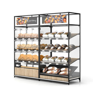 Étagère de magasin de détail de gâteau et de pain personnalisé de haute qualité planchers en bois présentoirs de position de pain présentoir de gâteau - Product Image 5