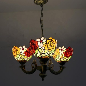 Lámpara Colgante LongHuiJing de 3 Luces, Estilo Tiffany, Vidrio Emplomado, Lámpara Colgante Retro Creativa, Lámpara de Techo para Restaurante - Product Image 5