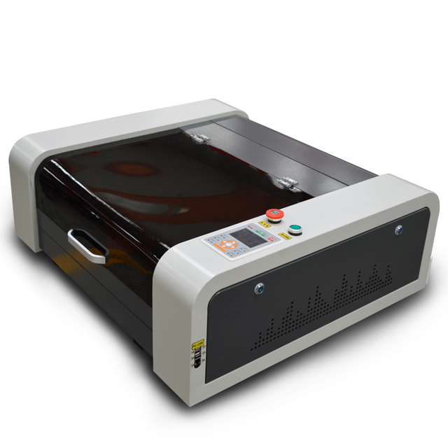 Mini 3020 CO2 Laser Cutting Engraving Machine 50W Mobile Screen Protector Gold Tempered Glass Mark Supports PLT Acrylic Paper