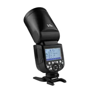 GodoxV1Nカメラフラッシュスピードライトラウンドヘッドワイヤレス2.4Gフレネルズームウェディングスタジオ写真カムコーダー用スピードライト