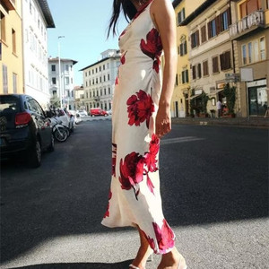 Vêtements pour femmes MYST&ZA, nouvelle mode été 2024, <span class=keywords><strong>robe</strong></span> mi-longue à bretelles en satin texturé à imprimé floral, <span class=keywords><strong>dos</strong></span> <span class=keywords><strong>nu</strong></span>, 8493150 - Product Image 2