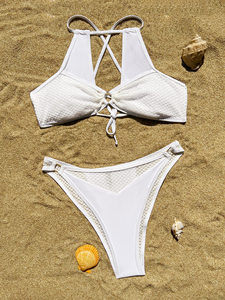 Pasuxi Tùy Chỉnh Phụ Nữ Trẻ Thiết Kế Mới 2024 Sexy <span class=keywords><strong>C</strong></span>ô Gái Tankini Chuỗi Bikini Đồ Bơi Halter Đồ Bơi Bìa Up - Product Image 4