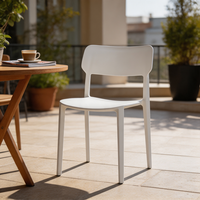 Chaise de salle à manger empilable, durable et ergonomique en plastique, chaise moderne en PP résistante aux intempéries pour usage intérieur, extérieur, patio et café