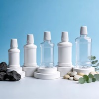 Bouteille de bain de bouche jetable portable en PET transparent blanc, sans BPA, CE RoHS, 150ml 250ml 300ml 360ml 500ml