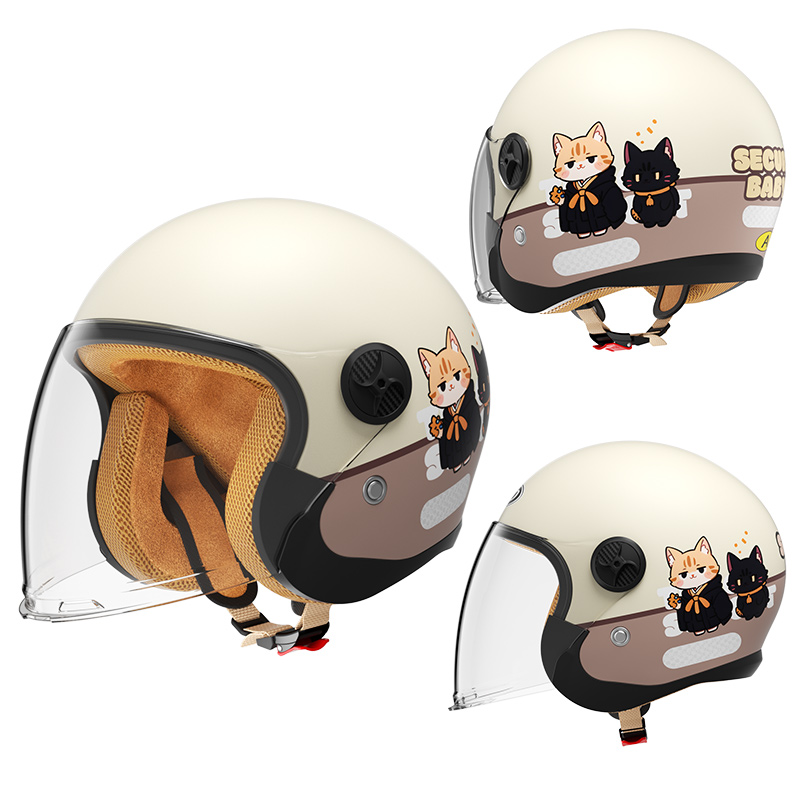 cute full face motorcycle helmet Cat Ear with Bow Tie, Adults Men Women Cool Flip up Motorbike Modular Helmet, DOT Approved Cruiser Chopper Moped Scooter ATV Helmets, Comfortable Breathable : Automotive DOT certified BYB/RNG White Panda BY-128 High