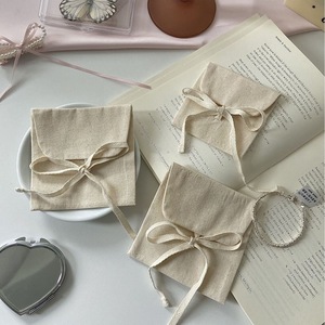 ถุงผ้าฝ้ายออร์แกนิคแบบซองจดหมาย ใช้ซ้ำได้ สำหรับใส่แปรงแต่งหน้า กระเป๋าสตางค์ ถุงเก็บของ ถุงเก็บถุงเท้า - Product Image 1