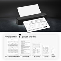 Printer termal saku Mini A4 nirkabel, Printer dokumen tanpa tinta genggam untuk rumah atau kantor