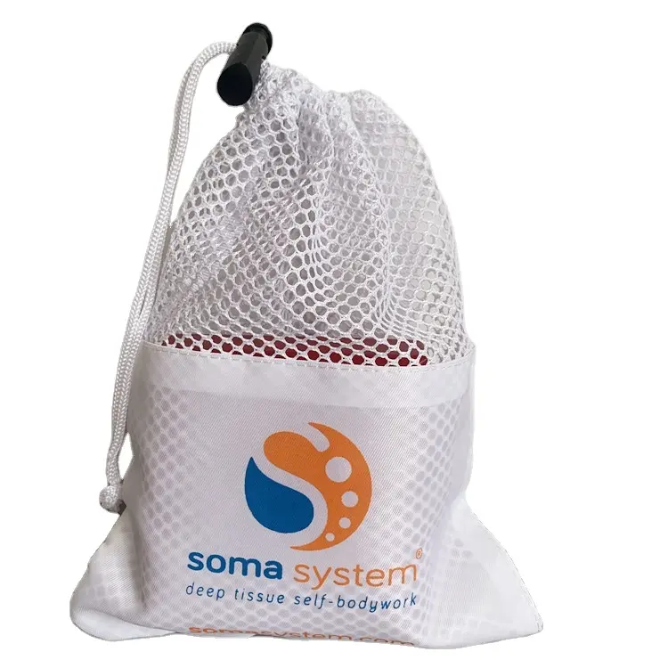 Customized White Swimsuit Packaging Bag Mesh Swimming Equipment Bag Mesh Drawstring Bag