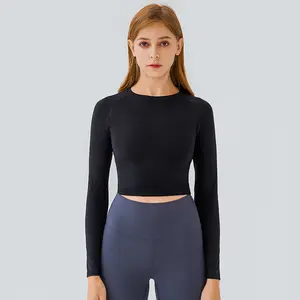 Новинка 2022, женские рубашки для йоги, оптовая продажа, новейший дизайн, топы с длинным рукавом, женская летняя одежда