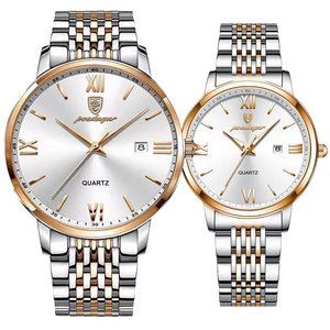 POEDAGAR 826/716 <span class=keywords><strong>Montre</strong></span> couple à quartz avec grand cadran <span class=keywords><strong>or</strong></span> rose, aiguilles lumineuses, affichage de la date, Reloj <span class=keywords><strong>Montre</strong></span>, montres pour femmes <span class=keywords><strong>et</strong></span> hommes - Product Image 3