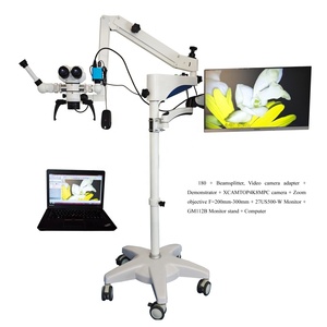 Microscope chirurgical mobile sur pied, <span class=keywords><strong>binoculaire</strong></span> LED avec caméra vidéo, support mural pour neurochirurgie, oreille, nez, gorge - Product Image 1