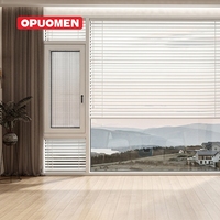Ventanas Modernas con Persianas Enrollables, Puerta Interior con Persianas, Ventanas Abatibles de Aluminio con Bisagras y Rejillas