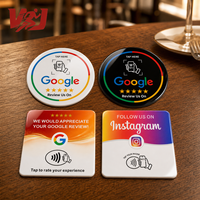 Carte de visite en acrylique OEM/ODM pour avis Google NFC, support de carte personnalisé avec code QR pour entreprise, carte d'avis Google NFC Wi-Fi