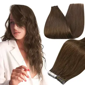 Color 4 Medium Brown Tape in Extensions Brown Hair Couture Layered Tape in Human Hair extension in stock
