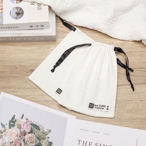 Customized Twill Cotton Drawstring Pouch for Cosmetic Storage and Gift <b>Recyclable</b> with Embroidered Logo for Jewellery Garments - Product Image 5