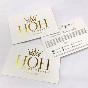 การ์ดขอบคุณสำหรับการซื้อสินค้าจากเรา พิมพ์ลายตามสั่ง สำหรับธุรกิจขนาดเล็ก พร้อมฟอยล์สีทอง - Product Image 3