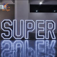 Lettres lumineuses LED pour événements, grandes lettres en métal de 4 pieds et 5 pieds, RGB, pliables, lettres néon pour la décoration de fêtes d'anniversaire et de mariages