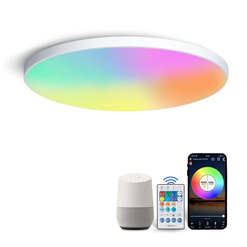 Modern smart home lighting WiFi APP Remote control Voice control 30W CCT RGB Smart Ceiling light for living room and bedroom