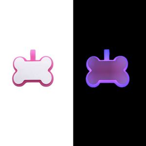 Vente en gros d'étiquette de chien silencieuse vierge avec logo personnalisé, échantillon gratuit, étiquette de chien gravable, étiquette d'identification d'animal de compagnie en silicone qui brille dans le noir - Product Image 6