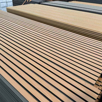 Panneau acoustique en polyester de luxe, panneau mural acoustique en bois 3D rainuré, insonorisant, Akupanel pour salle de conférence, bureau