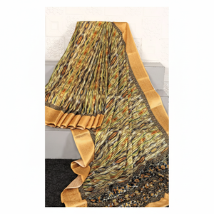 Hermosos Saris de Seda Suave de Viscosa Khadi y Yute - Product Image 1