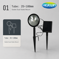 Lampe solaire de jardin noire 2 LED 75LM 3000K 2x 3.2V 18500 1000mAh Batterie LiFePO4 Panneau 125x85mm Lampe extérieure