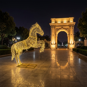 Lumière de Noël LED en forme de cheval, étanche IP65, résistante aux UV, motif 3D, sculpture animale, pour Thanksgiving - Product Image 2
