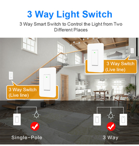 Us15a 250V trung tính + sống dây 3 cách chuyển đổi tường chuyển đổi ánh sáng thông minh 3 cách wifi chuyển đổi thông minh - Product Image 4