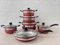 Batterie de Cuisine 12 Pièces en Acier Inoxydable, Ustensiles de Cuisine Modernes à Double Fond