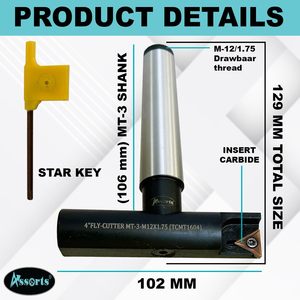 Assorts 4 Fly Cutter Mt3 M12x1.75 Tcmt1604 Insert Tool For Cnc <b>Machining</b> Center - Product Image 4