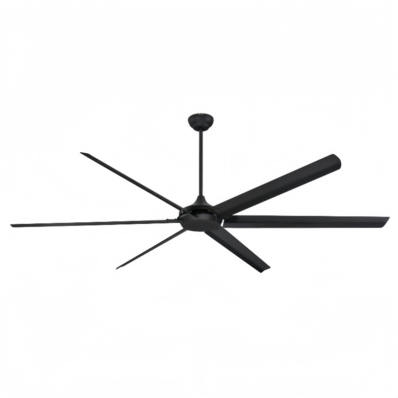 100in Matt Black 6-Speed 3 1 Industrial Ceiling Fan 6 Blades DC Motor Remote Control Exterior House Porch Gazebo Metal Material