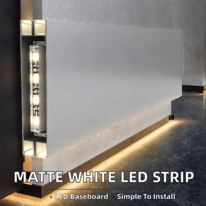 Plinthe moderne en alliage d'aluminium et de magnésium avec LED intégrée, accessoire métallique pour carrelage, idéale pour l'intérieur d'hôtels - Product Image 2
