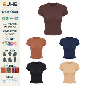 Camiseta Ajustada para Mujer SUHE, Ultra Suave, Ecológica, Elástica en 4 Direcciones, Ligera, Transpirable, de Secado Rápido, Manga Corta, Poliamida - Product Image 2