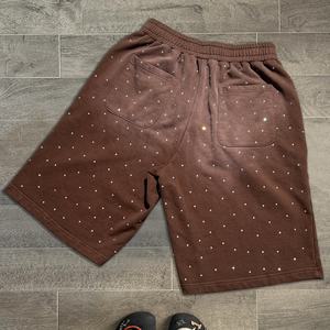 Wholesale Vintage Heavyweight <b>Short</b> Pants Embroidered Rhinestone <b>Shorts</b> Manufacturer Cotton Acid Wash <b>Baggy</b> <b>Men's</b> Sports <b>Shorts</b> - Product Image 2