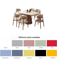 Table à manger extensible ronde avec plateau en pierre frittée pour salle à manger, restaurant ou mobilier de bar