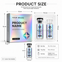 Caja de Embalaje para Frascos Farmacéuticos de Papel Artístico con Brillo y Estampado en Relieve Ecológica Personalizada al por Mayor con Bandeja Insertable de Plástico Transparente