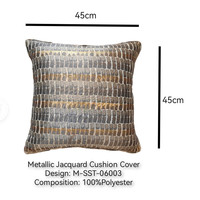 Housse de coussin jacquard métallique moderne à faible MOQ, personnalisée, décorative, pour la vente en gros