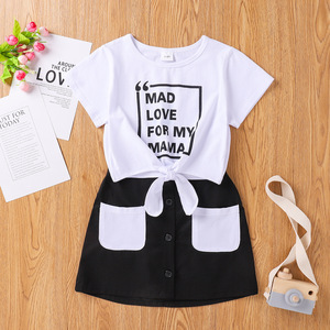 2-6 Years Girls Clothes Set 2021 New Summer Short Sleeve T-shirt and Skirt Outfits for Girl Kids Clothes Children Clothing Sets - Product Image 2